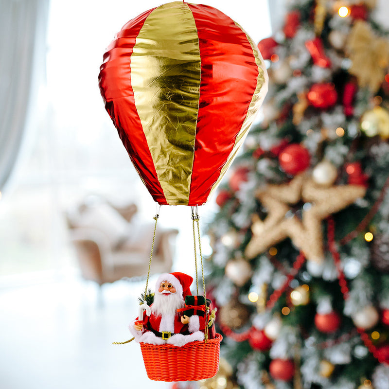 santa hot air balloon christmas decor, view 5 - MRSLM