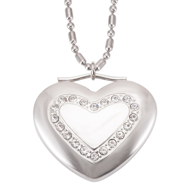 love shaped zirconia necklace, view 3 - MRSLM