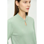 U-collar long sleeve pullover, view 9 - MRSLM