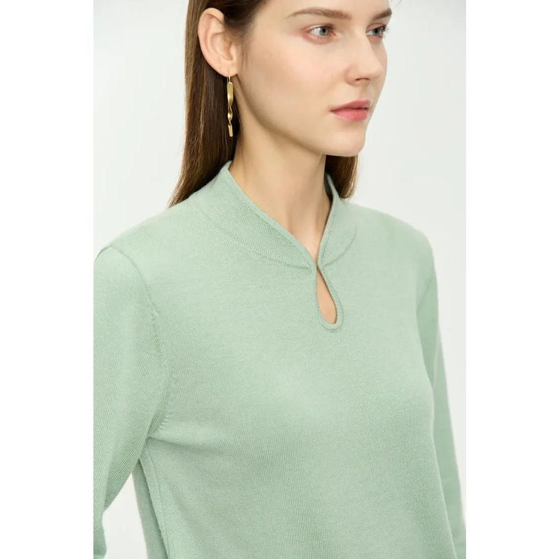 U-collar long sleeve pullover, view 9 - MRSLM