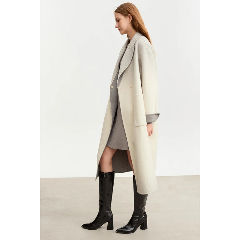 women's gradient wool coat, view 4 - MRSLM