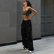 women's simple loose-fitting cotton pants, view 11 - MRSLM