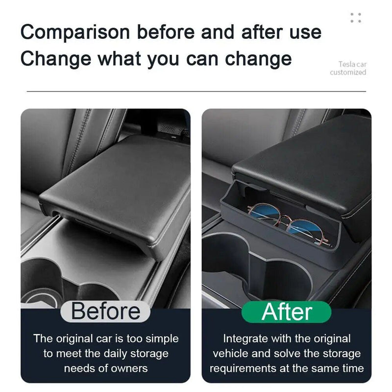 Tesla console storage organizer, view 7 - MRSLM