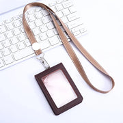 pu leather id holder with neck strap, view 6 - MRSLM