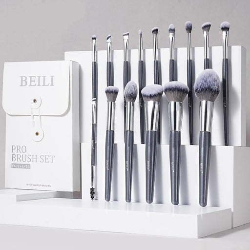 professional blue makeup brush set - MRSLM