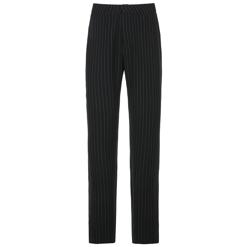 striped straight leg suit pants, view 3 - MRSLM