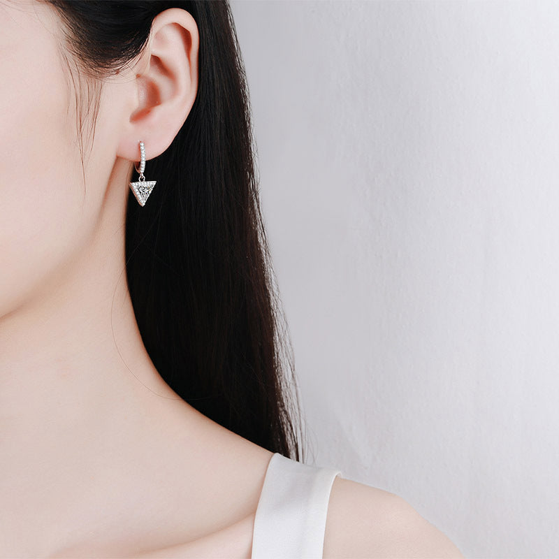 women's triangle zircon earrings - MRSLM