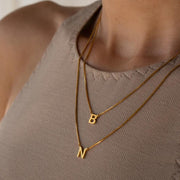 gold name pendant necklace, view 2 - MRSLM