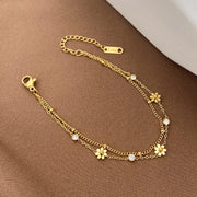 daisy flower charm bracelet, view 5 - MRSLM