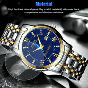 men's stainless steel luminous quartz watch, view 9 - MRSLM