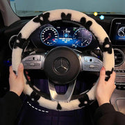 Plush winter car steering wheel cover, view 3 - MRSLM