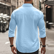 Men's loose cotton blend shirt, view 4 - MRSLM