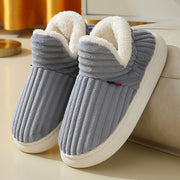 Striped plush couples house slippers, view 12 - MRSLM