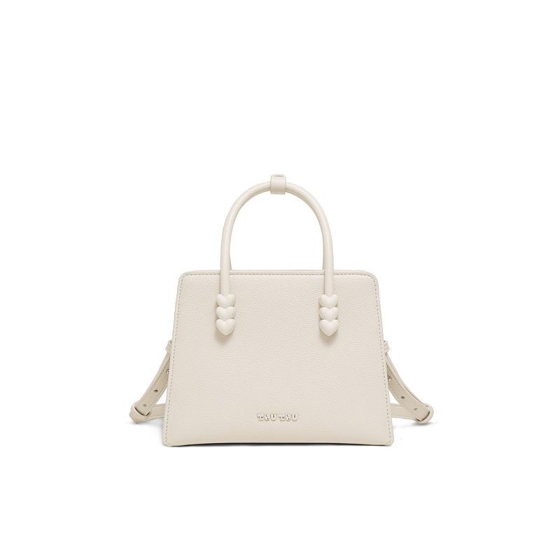 small faux leather handheld tote bag, view 2 - MRSLM