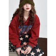 red fleece hoodie for women, view 7 - MRSLM