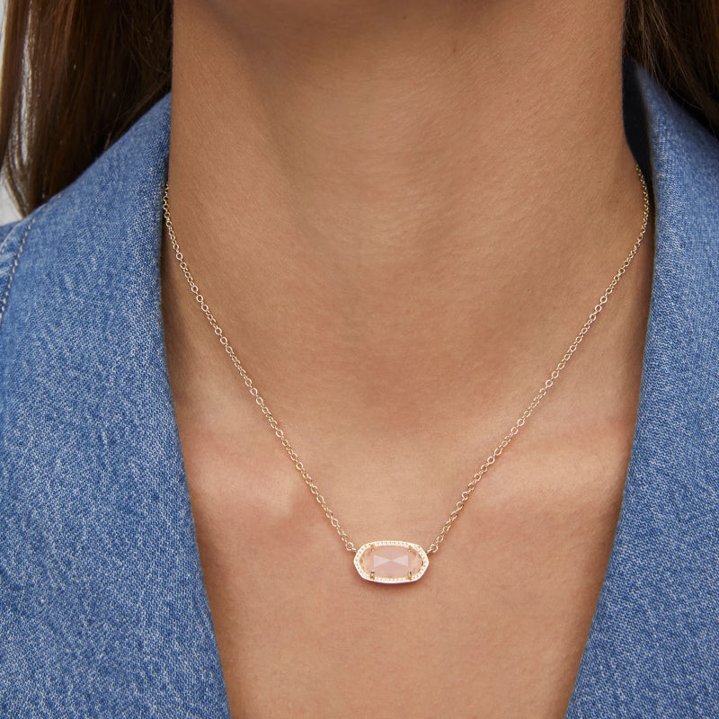 gold-plated crystal pendant necklace, view 7 - MRSLM