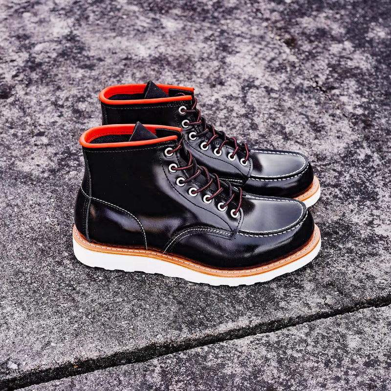 handmade Goodyear black ankle boots, view 8 - MRSLM
