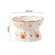 elevated cat ceramic food bowl set, view 2 - MRSLM