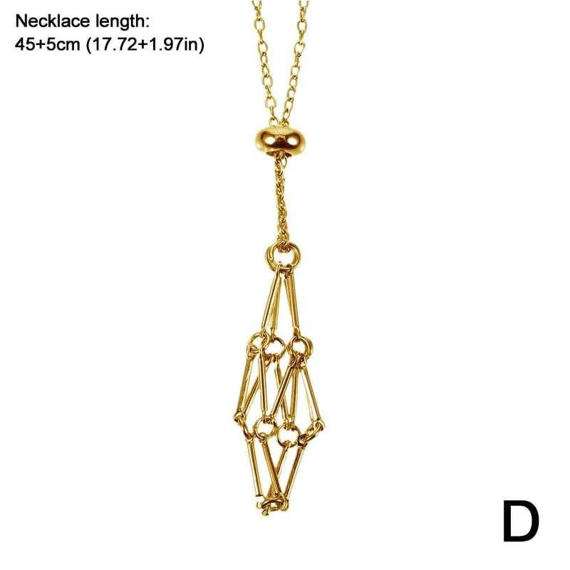 crystal stone holder necklace, view 6 - MRSLM