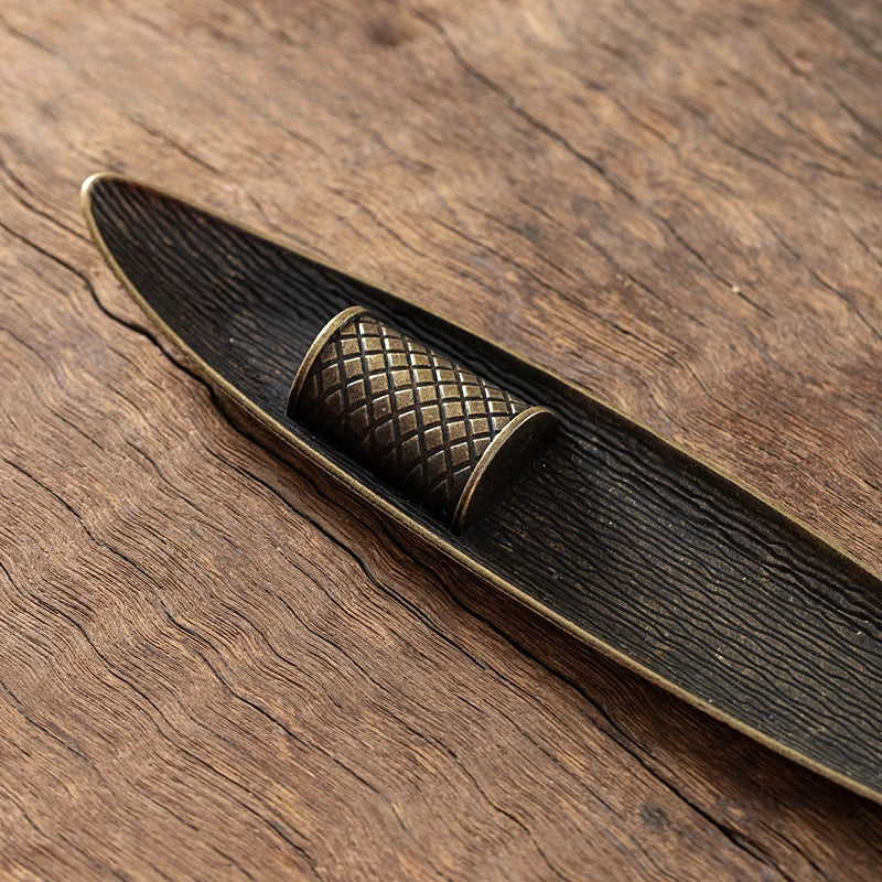 bodhi leaf incense stick holder, view 4 - MRSLM