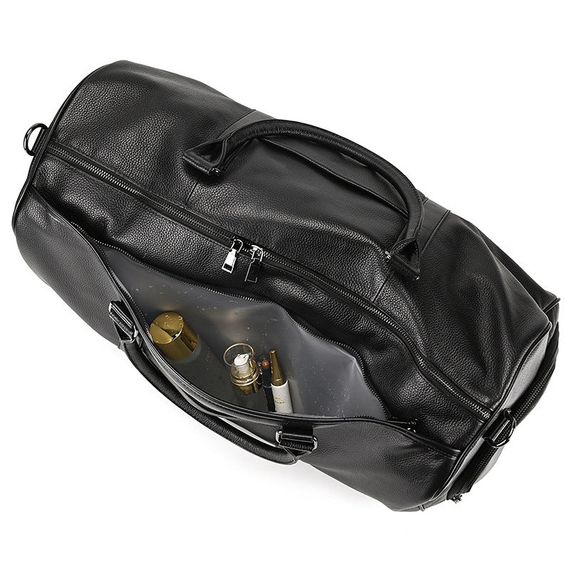 men's genuine leather gym bag, view 4 - MRSLM