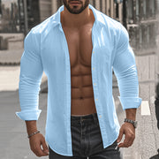 Men's loose cotton blend shirt, view 6 - MRSLM
