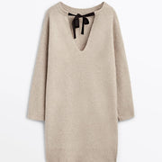 flowy knot design dress, view 5 - MRSLM