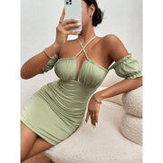 off-shoulder bodycon dress, view 5 - MRSLM