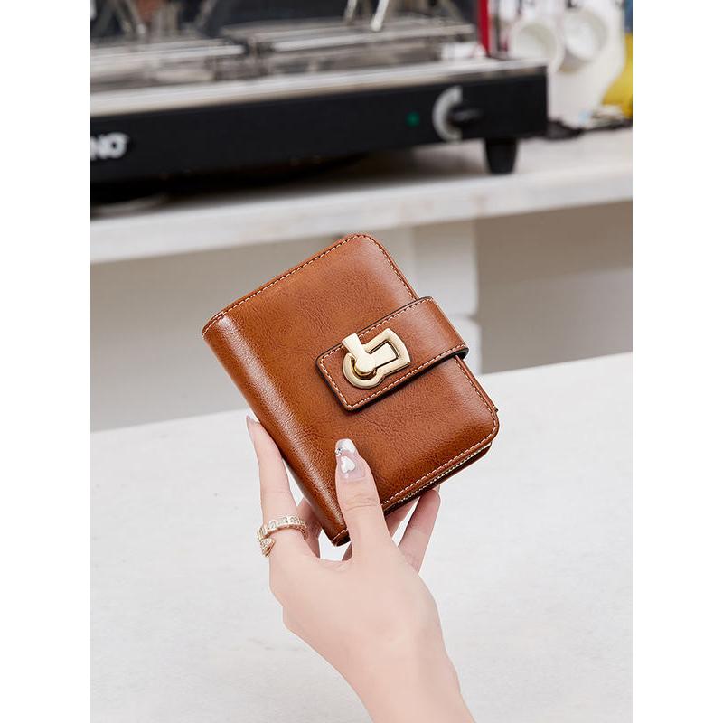 retro pu leather short wallet, view 10 - MRSLM