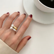 sterling silver geometric gemstone ring, view 4 - MRSLM