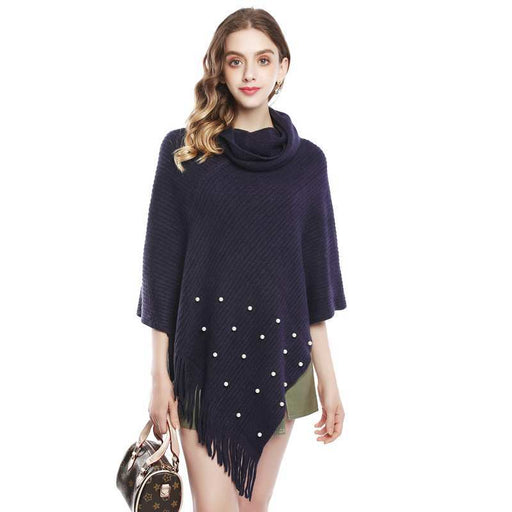batwing tassel knit shawl - MRSLM