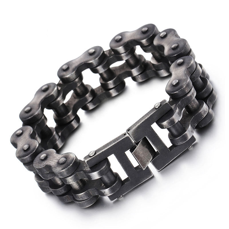 men's titanium steel bicycle chain bracelet, view 7 - MRSLM