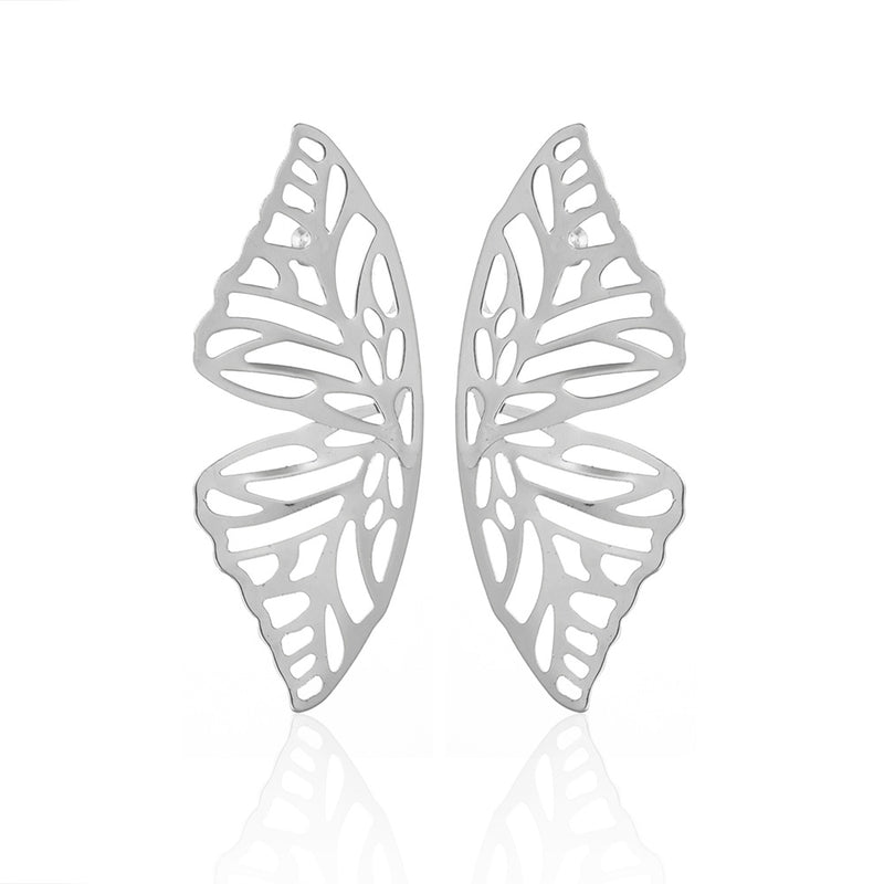 angel wing butterfly stud earrings for women, view 3 - MRSLM