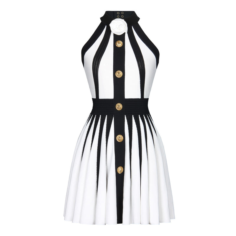 sleeveless flower knitted dress, view 6 - MRSLM