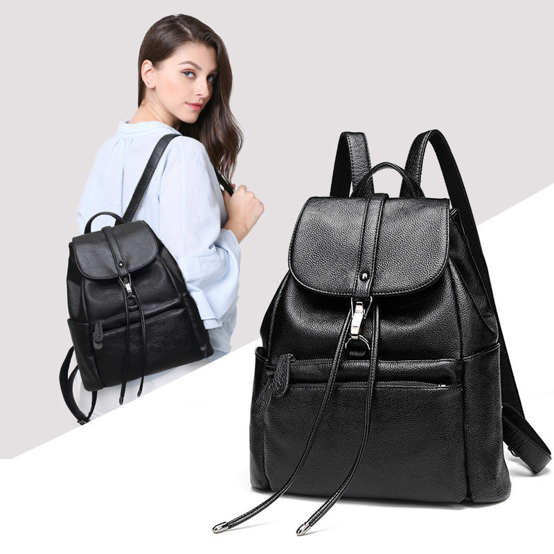 ladies PU leather backpack, view 4 - MRSLM