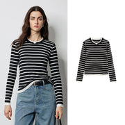 slim fit contrast knit sweater, view 2 - MRSLM