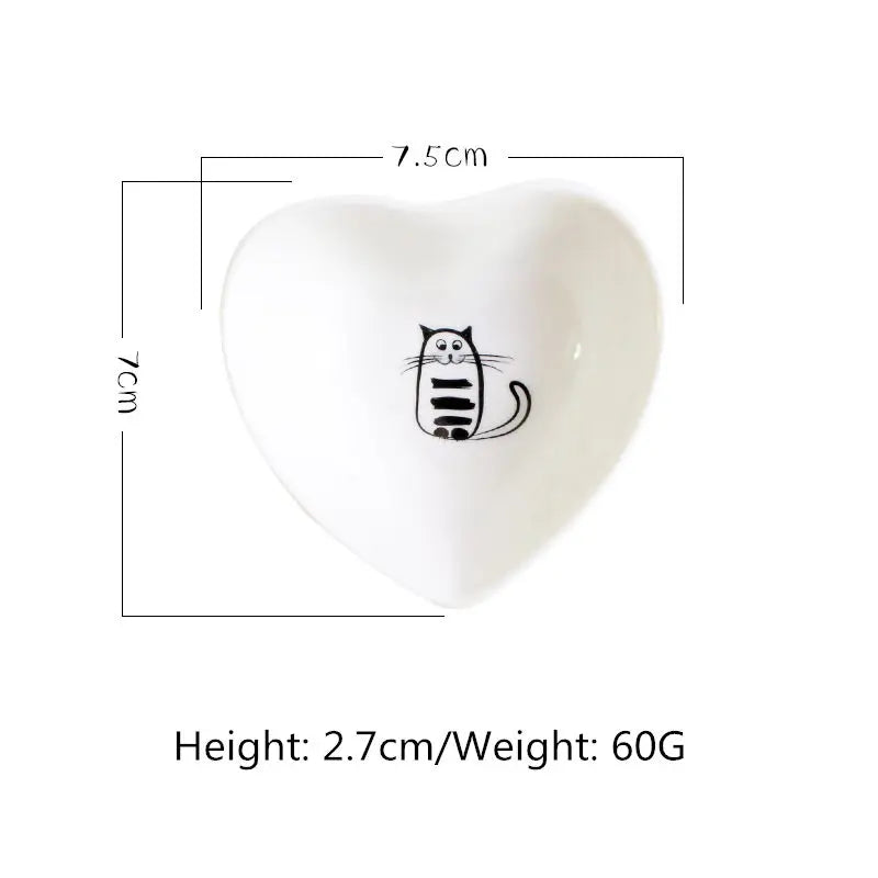 ceramic peach heart pet bowl, view 13 - MRSLM