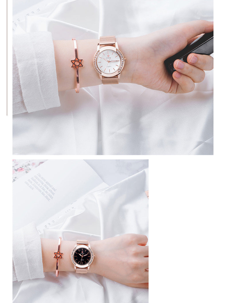 women's mesh strap quartz watch, view 4 - MRSLM