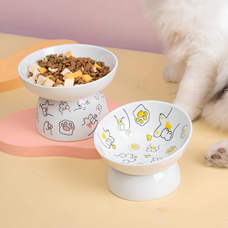 cartoon ceramic cat bowl, view 12 - MRSLM