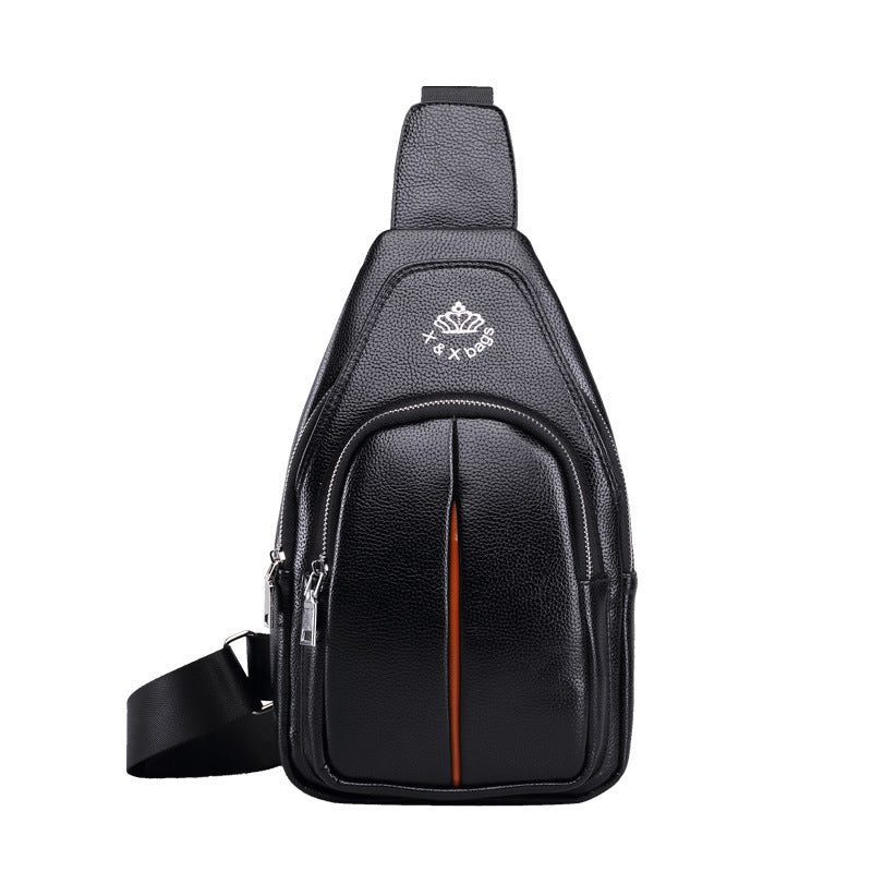 Men's chest single shoulder bag with charging port, view 10 - MRSLM