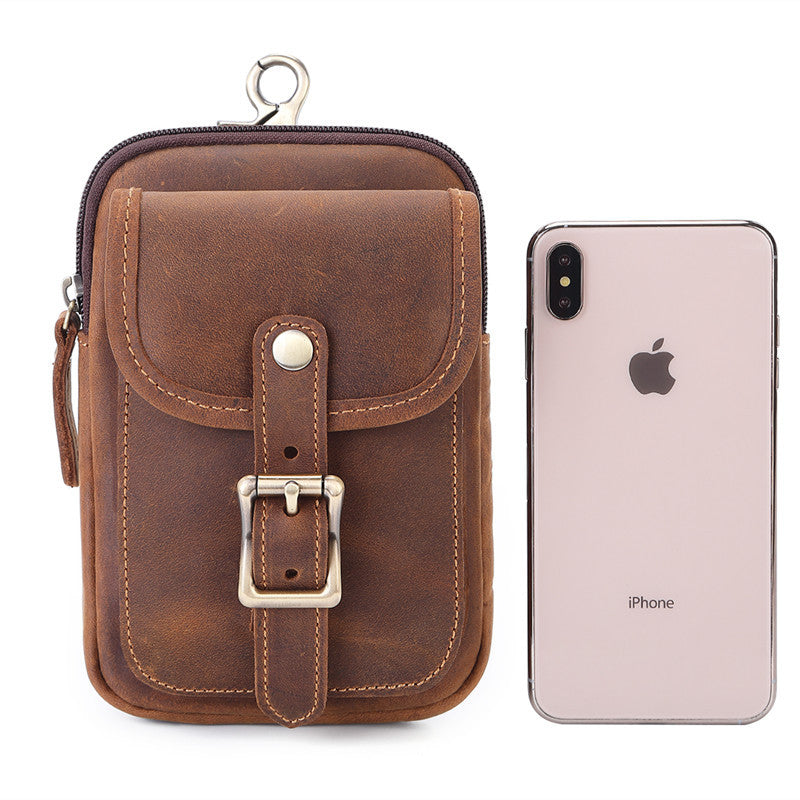men's leather belt phone bag, view 4 - MRSLM