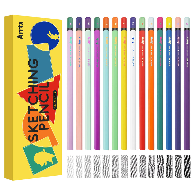 14-pack sketching pencil set, view 2 - MRSLM