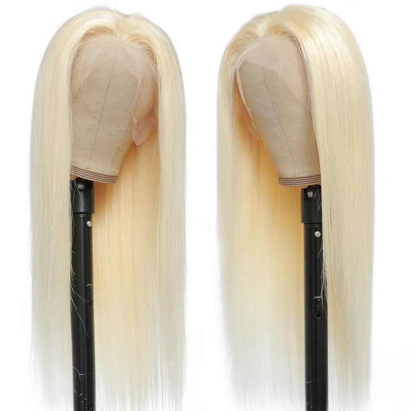 Light golden long straight lace wig, view 5 - MRSLM