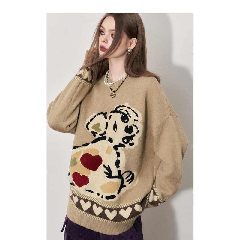 kawaii dog pullover sweater, view 8 - MRSLM