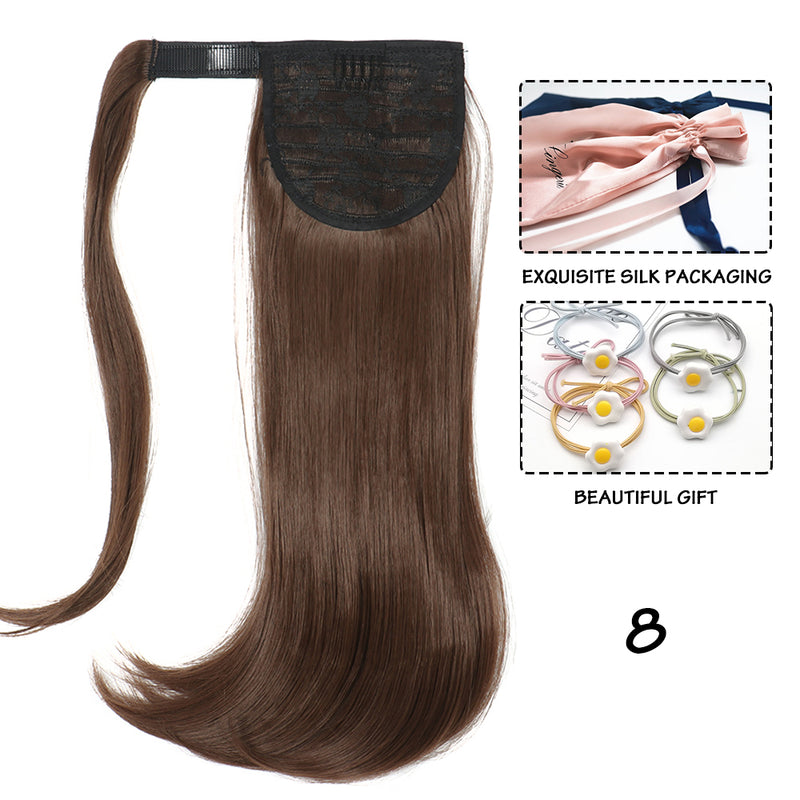 synthetic straight wraparound ponytail, view 2 - MRSLM