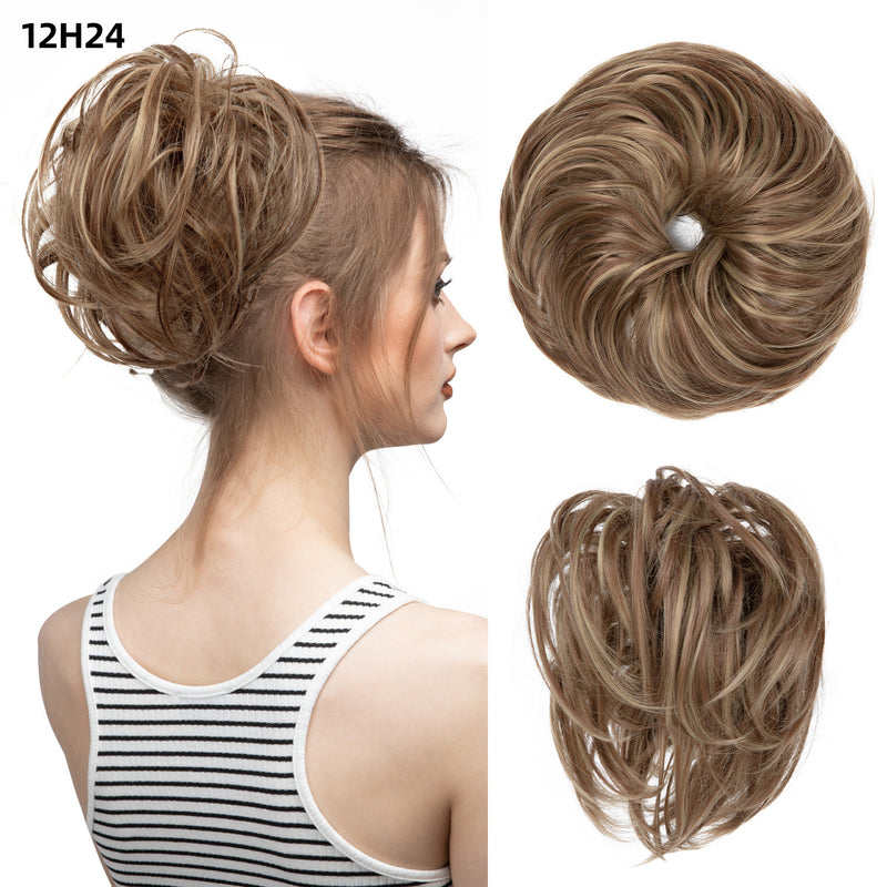 fluffy curly hair bun chignon, view 17 - MRSLM