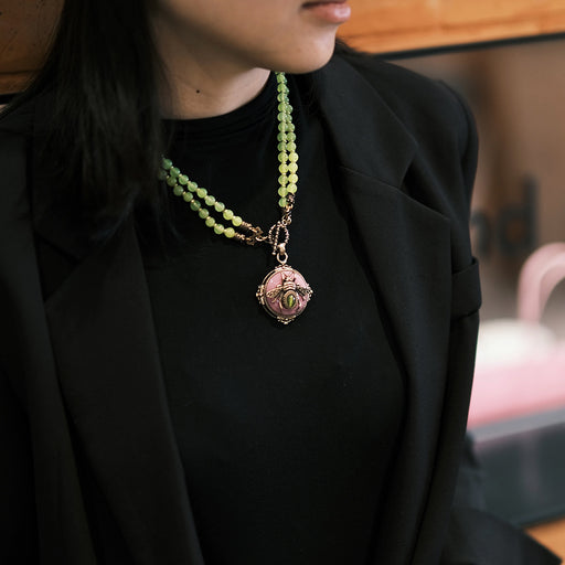 vintage agate beaded necklace - MRSLM