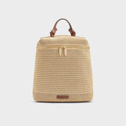 woven hollow-out denim backpack, view 3 - MRSLM