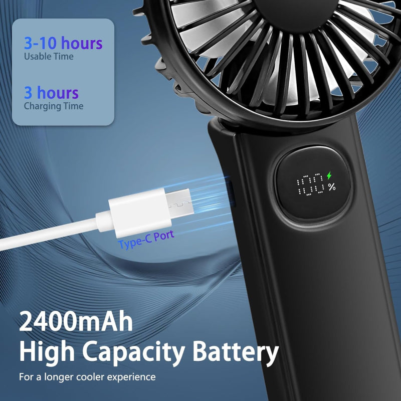 foldable handheld fan, view 4 - MRSLM