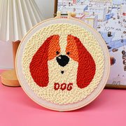 punch needle embroidery kit dog pattern, view 8 - MRSLM